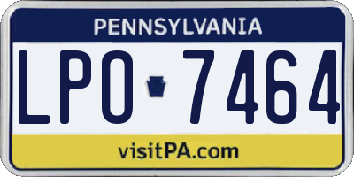 PA license plate LPO7464