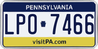 PA license plate LPO7466