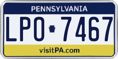 PA license plate LPO7467