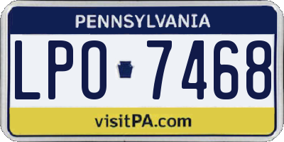 PA license plate LPO7468