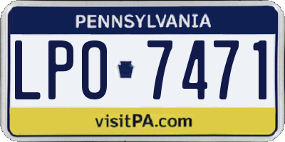 PA license plate LPO7471