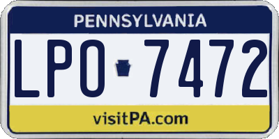 PA license plate LPO7472