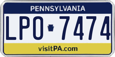PA license plate LPO7474