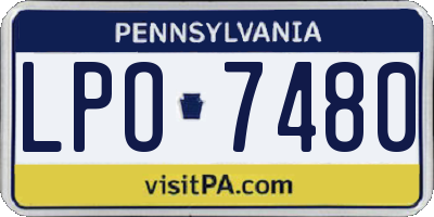 PA license plate LPO7480