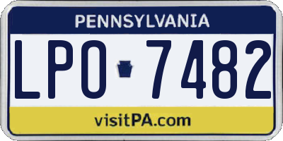 PA license plate LPO7482
