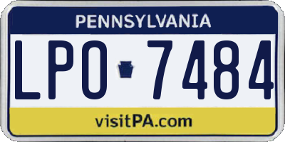 PA license plate LPO7484