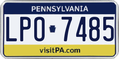 PA license plate LPO7485