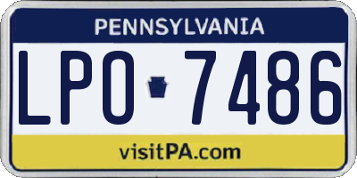PA license plate LPO7486