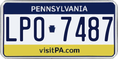 PA license plate LPO7487