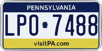 PA license plate LPO7488