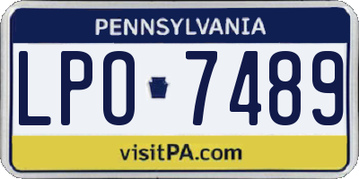 PA license plate LPO7489