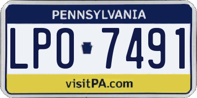 PA license plate LPO7491