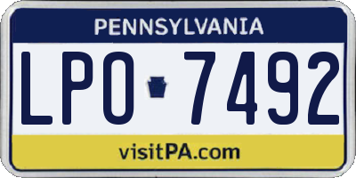 PA license plate LPO7492