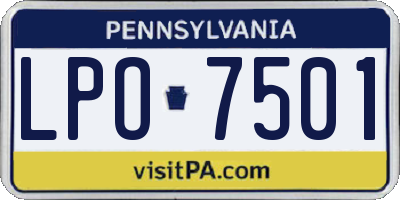 PA license plate LPO7501