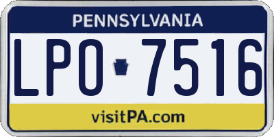 PA license plate LPO7516