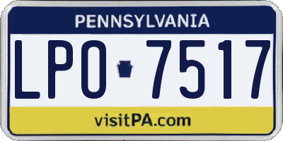 PA license plate LPO7517