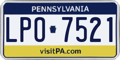 PA license plate LPO7521