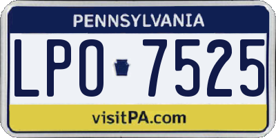 PA license plate LPO7525