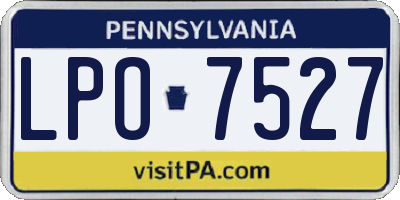 PA license plate LPO7527