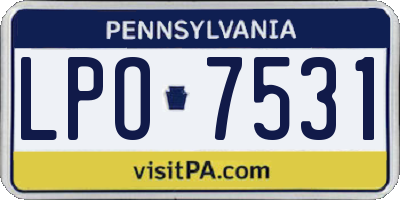 PA license plate LPO7531