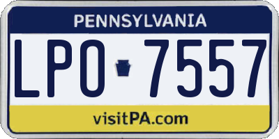 PA license plate LPO7557