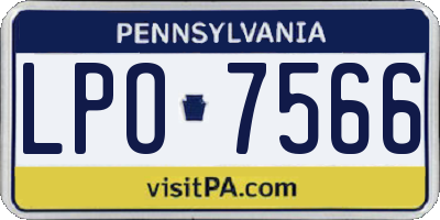 PA license plate LPO7566