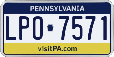 PA license plate LPO7571
