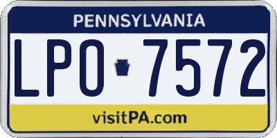 PA license plate LPO7572