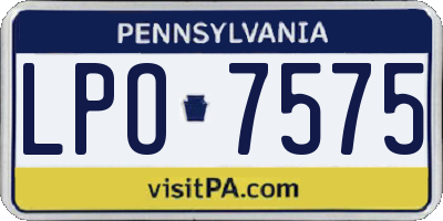PA license plate LPO7575