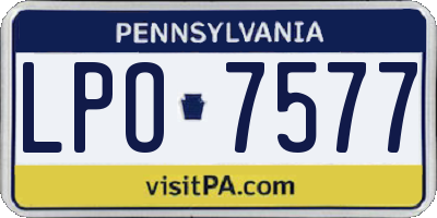 PA license plate LPO7577