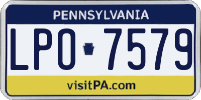 PA license plate LPO7579
