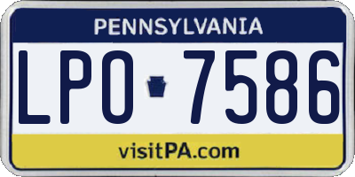 PA license plate LPO7586