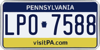 PA license plate LPO7588