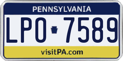 PA license plate LPO7589