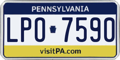 PA license plate LPO7590