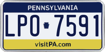 PA license plate LPO7591