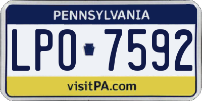 PA license plate LPO7592