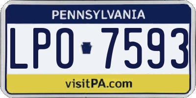 PA license plate LPO7593
