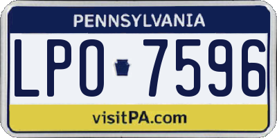 PA license plate LPO7596