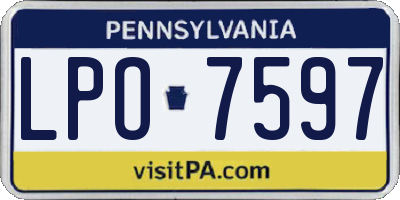 PA license plate LPO7597