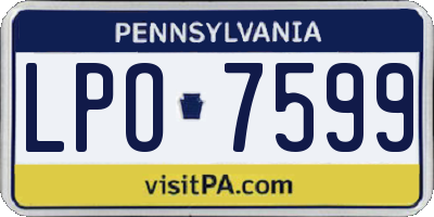 PA license plate LPO7599