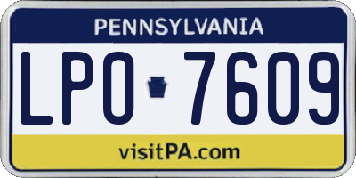 PA license plate LPO7609