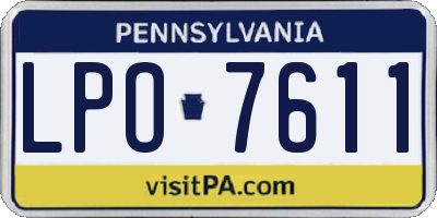 PA license plate LPO7611
