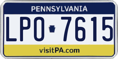 PA license plate LPO7615