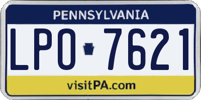 PA license plate LPO7621