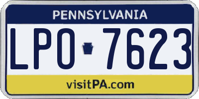 PA license plate LPO7623