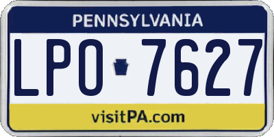 PA license plate LPO7627