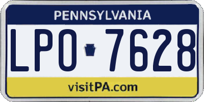 PA license plate LPO7628