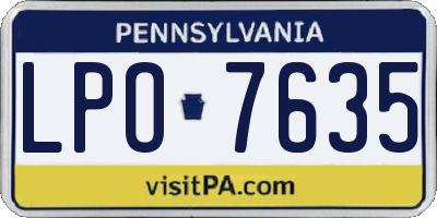 PA license plate LPO7635