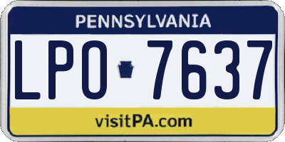 PA license plate LPO7637